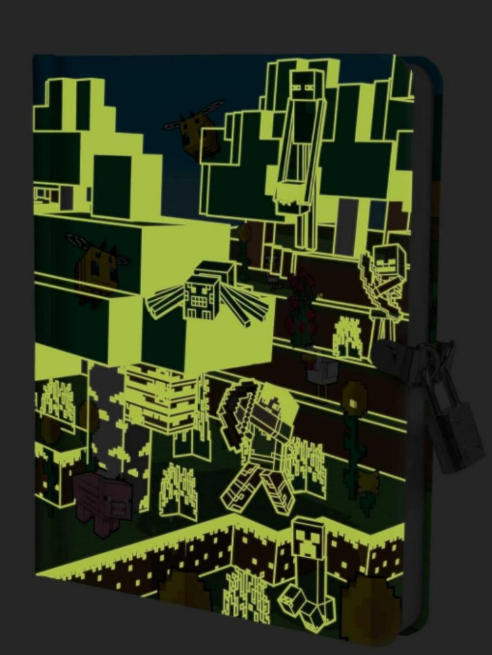 MINECRAFT Mobs Glow-in-the-Dark Lock & Key Notebook - Picture 8 of 8